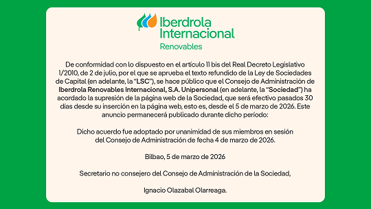 Comunicado sobre la web de la sociedad