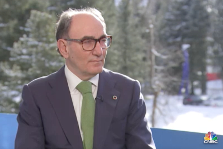 Ignacio Sánchez Galán, presidente de Iberdrola, en una entrevista para la cadena CNBC