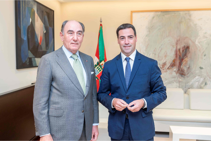 El presidente de Iberdrola, Ignacio Galán, y el Lehendakari, Imanol Pradales.