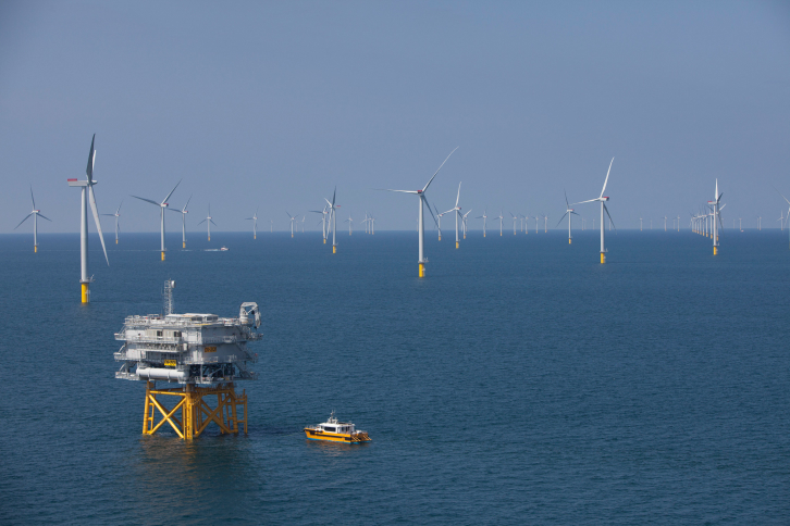 La planta, de 389 MW, se puso en marcha en 2014 con 108 aerogeneradores ubicados en el Mar de Irlanda