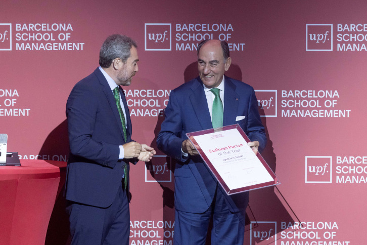 Ignacio Galán, presidente de Iberdrola, recibe el premio Business Person of the Year.
