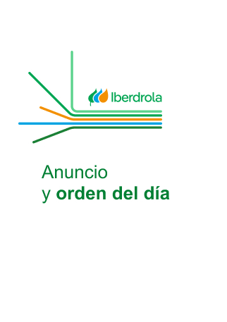 Anuncio de convocatoria con el orden del día
