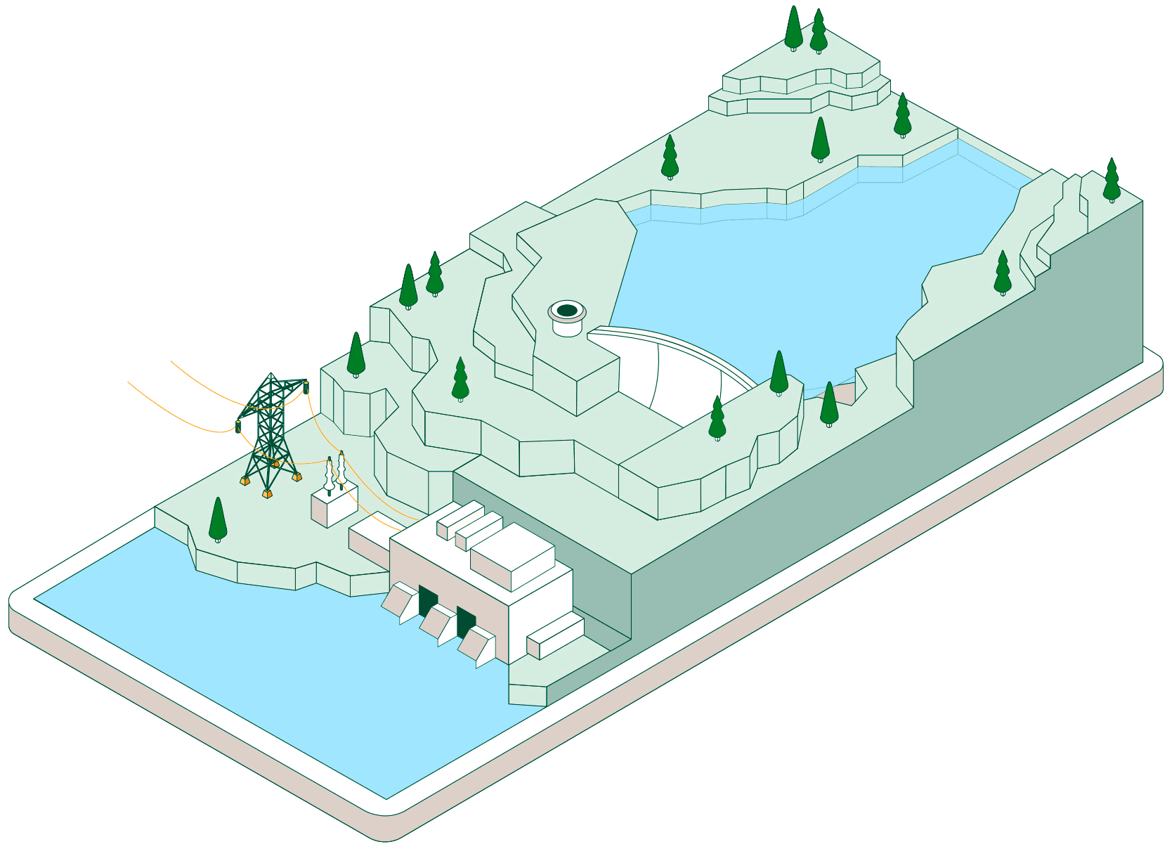 Ilustración sobre el almacenamiento en el embalse superior
