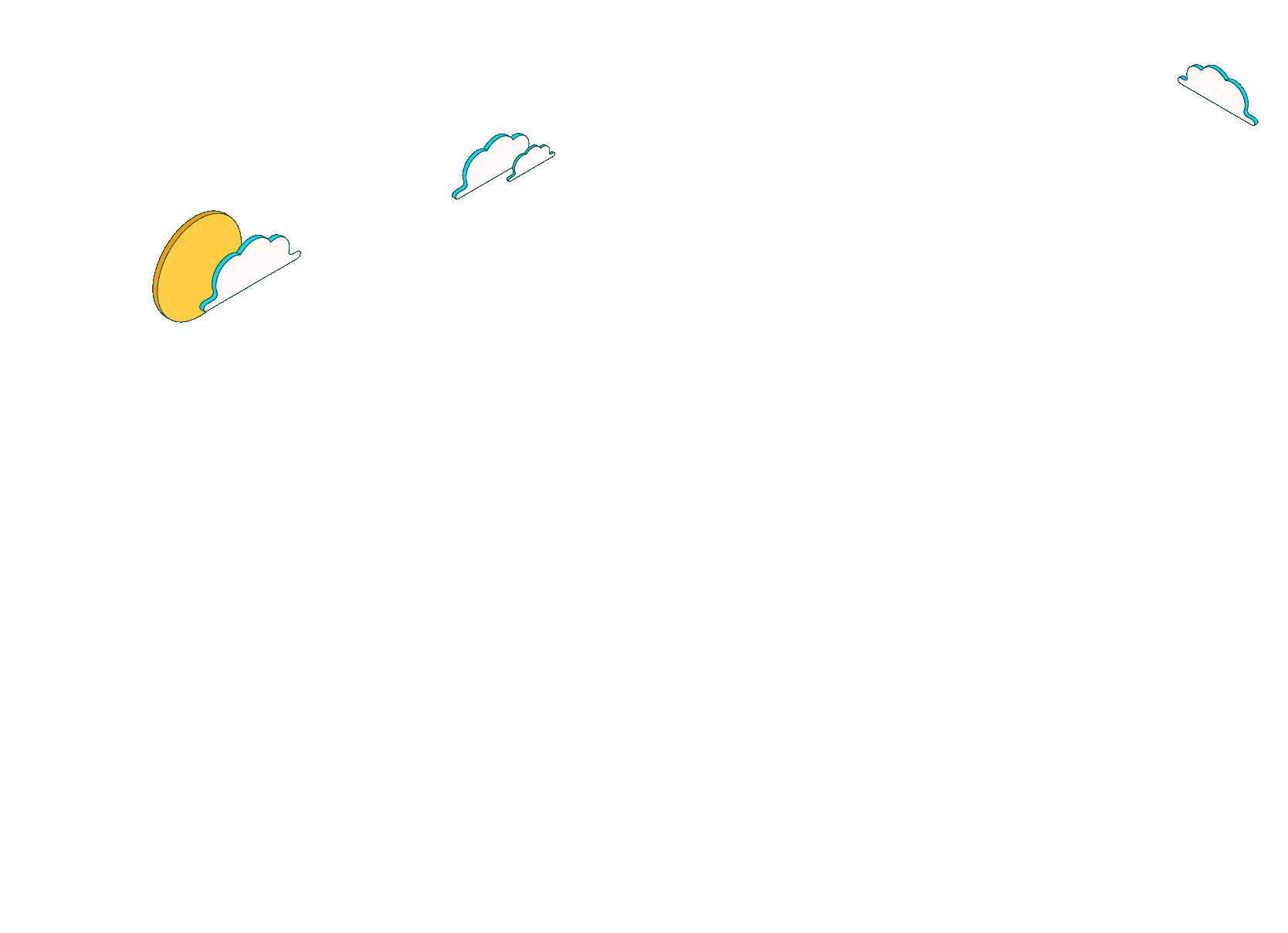 Ilustración de nubes desplazándose lentamente